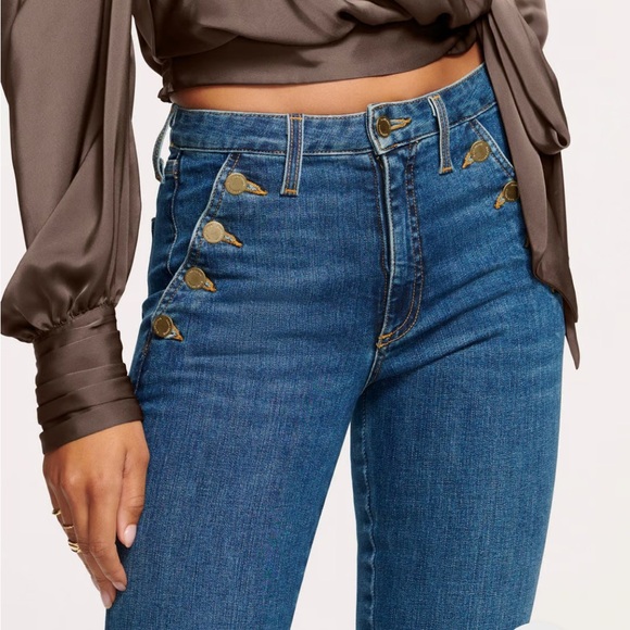 NWT $255 Ramy Brooks Helena Jeans Size: 24 Medium Wash - Picture 3 of 5